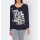 Designer-Pullover, Glitzersteinchen, marine