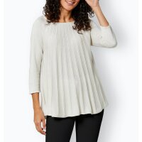 Seiden-Kaschmir-Pullover in Plissee-Optik, champagner