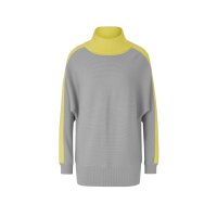 Designer-Fledermaus-Pullover, grau-limone