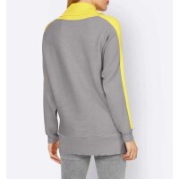 Designer-Fledermaus-Pullover, grau-limone