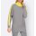 Designer-Fledermaus-Pullover, grau-limone