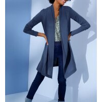 Seide-Kaschmir-Longstrickjacke, jeansblau