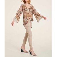 Volant-Chiffonbluse, bunt