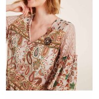 Volant-Chiffonbluse, bunt