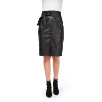 Designer-Lederimitat-Rock m. Gürtel, schwarz