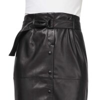 Designer-Lederimitat-Rock m. Gürtel, schwarz