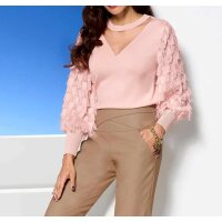 Megztinis su kutais, pudros spalvos