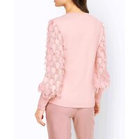 Sweter z frędzlami, pudrowy