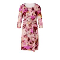 Designer-Jerseydruckkleid, puder-camel-pink