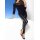 Designer-Flauschpullover m. Spitze, schwarz