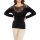 Designer-Flauschpullover m. Spitze, schwarz