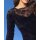 Designer-Flauschpullover m. Spitze, schwarz