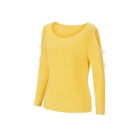 Designer-Pullover m. Cut-Outs, gelb