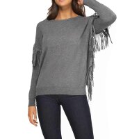 Pullover m. Fransen u. Nieten, grau
