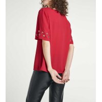 Blouse with eyelets, red