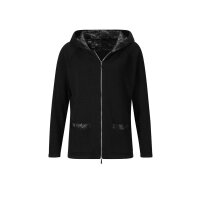 Hooded sweater with sequins, black
