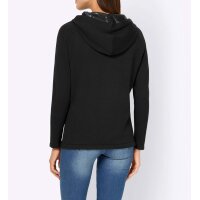 Hooded sweater with sequins, black