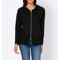 Hooded sweater with sequins, black