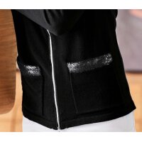 Hooded sweater with sequins, black