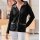 Hooded sweater with sequins, black