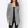 Designer-Longstrickjacke m. Perlen, grau