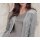 Designer-Longstrickjacke m. Perlen, grau