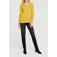 Jersey shirt with lace, golden yellow