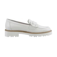 Marken-Schaf-Glattleder-Slipper, ecru