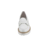 Marken-Schaf-Glattleder-Slipper, ecru