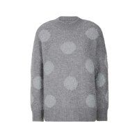Designer-Flausch-Pullover, grau-silber