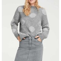 Designer-Flausch-Pullover, grau-silber