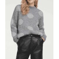 Designer-Flausch-Pullover, grau-silber