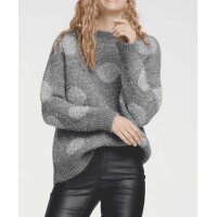 Designer-Flausch-Pullover, grau-silber