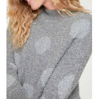Designer-Flausch-Pullover, grau-silber