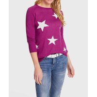 Sweater, fuchsia-offwhite