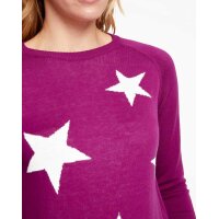 Sweater, fuchsia-offwhite