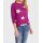 Sweater, fuchsia-offwhite