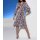 Designer-Druckkleid, graphit-taubenblau