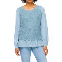 Designer-2-in-1-Spitzen-Jerseyshirt, hellblau