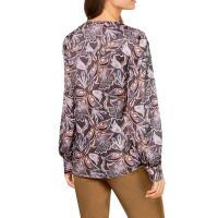 Designer-Druckbluse, graphit-taubenblau
