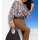 Designer-Druckbluse, graphit-taubenblau