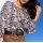 Designer-Druckbluse, graphit-taubenblau