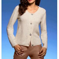 Designer-Strikjacke m. Schmuckknöpfen, champagner