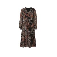 Designer-Kleid, schwarz-papaya