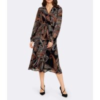 Designer-Kleid, schwarz-papaya