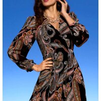 Designer-Kleid, schwarz-papaya