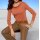 Designer-Feinstrickpullover, papaya