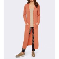 Designer-Merino-Strickmantel m. Kaschmir, papaya