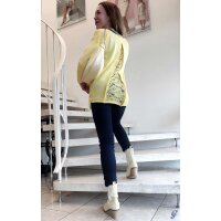Bluza z koronką, żółta