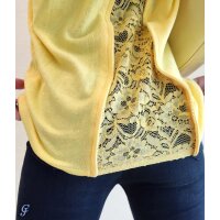 Bluza z koronką, żółta